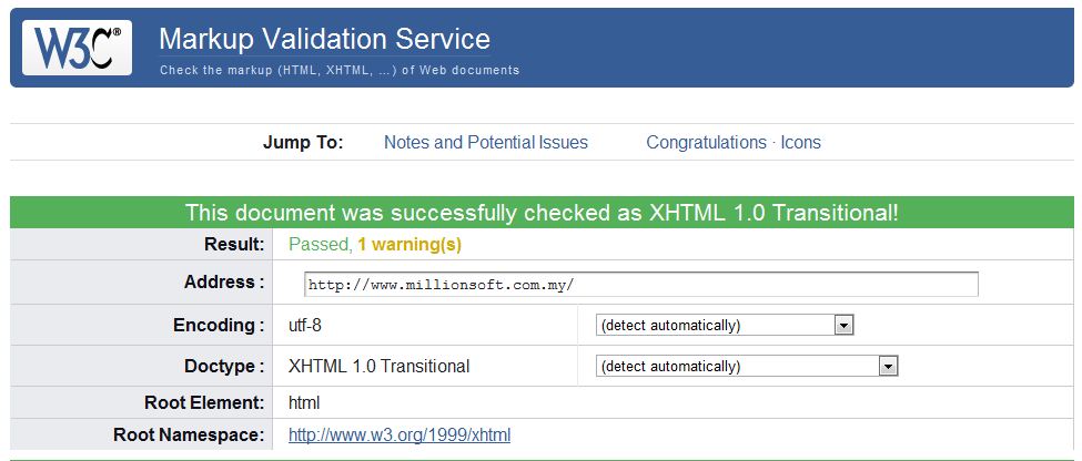 millionsoft W3C success